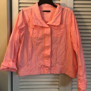 Crop pink bomber style cotton jacket style